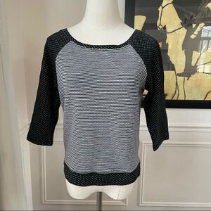 Betsey Johnson Cropped Stripe Polka Dot Top S